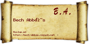 Bech Abbás névjegykártya